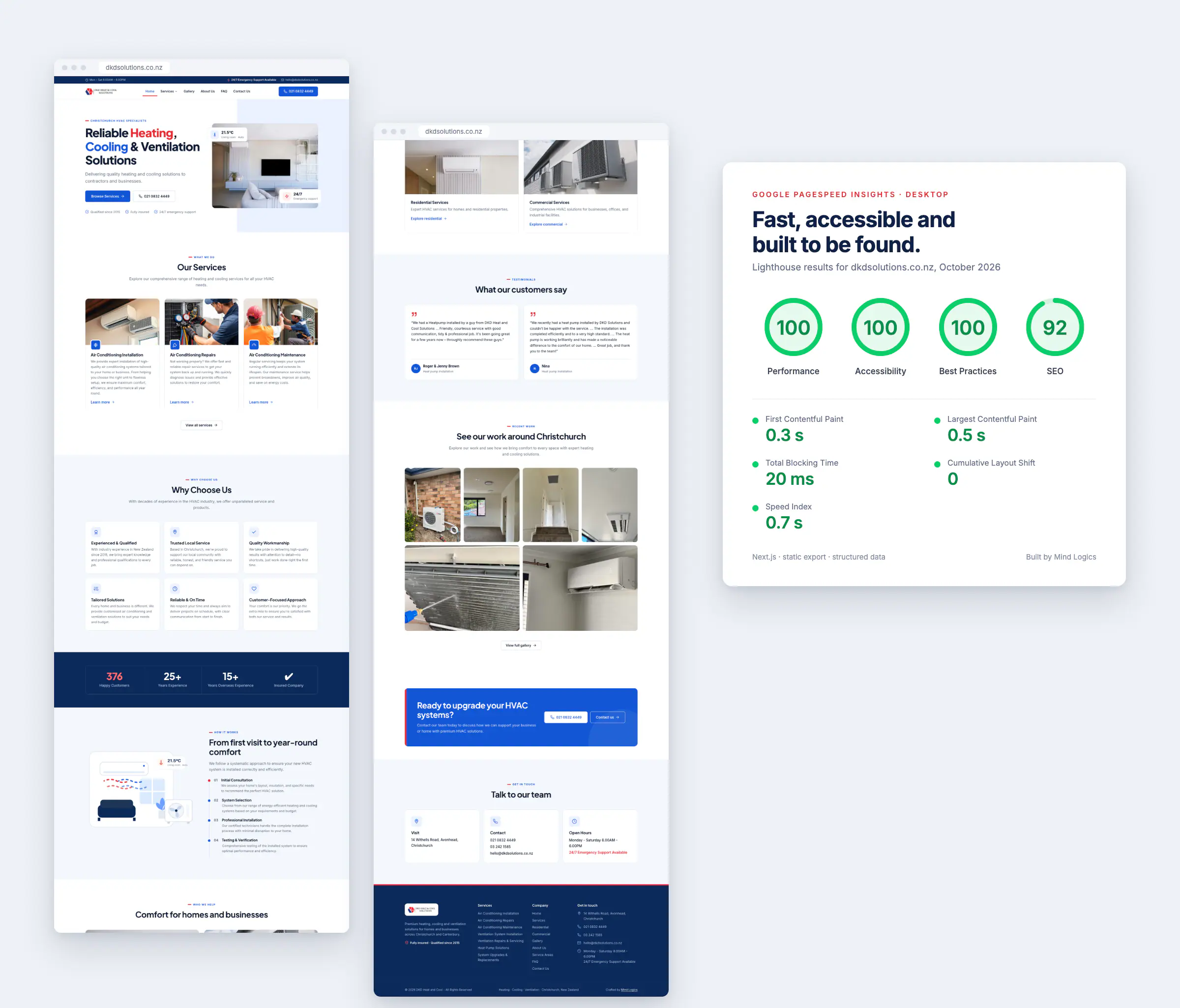 Heating & Cooling Website in Christchurch interface and product design